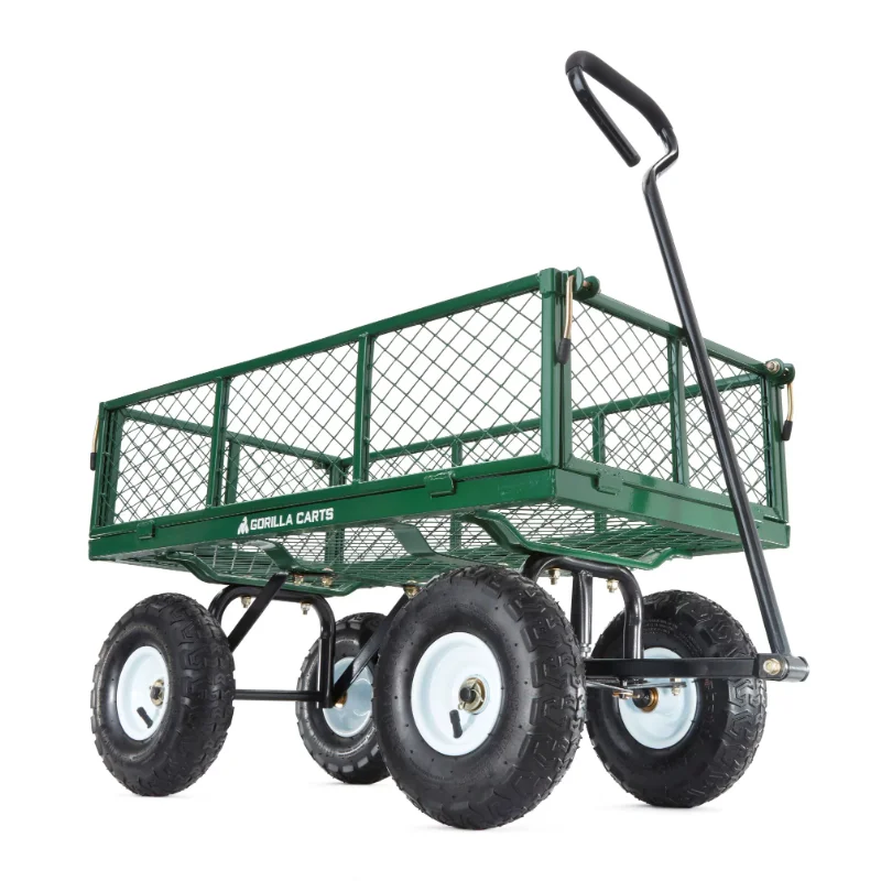 Gorilla Carts GOR400 400-lb. Steel Mesh Garden Cart with 10" Tires