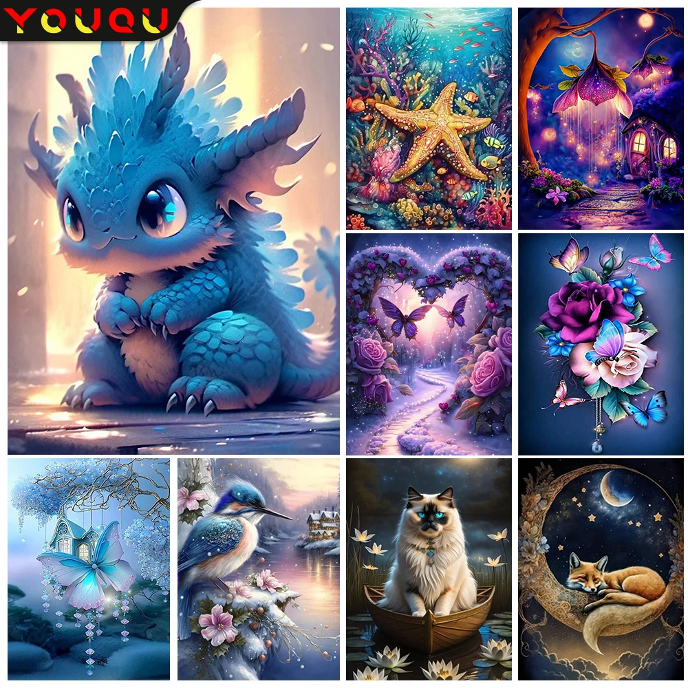 YOUQU Бриллиантовая мозаичная фигурка животного картина сделай сам алмазная