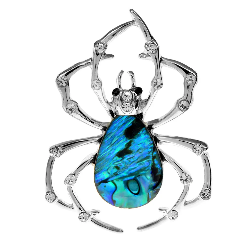 

CINDY XIANG Shell Material Rhinestone Spider Brooches For Women Unisex Pin Coat Suit Accessories Jewelry High Quality New 2022