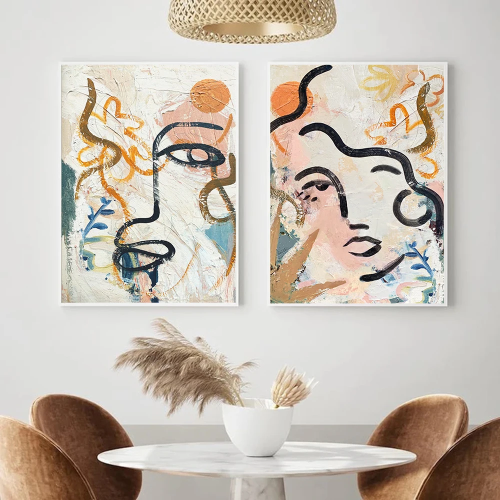 

Ретро-постеры и принты Матисса Пикассо, абстрактные граффити с человеческим лицом, настенная Картина на холсте, картины для нордической комнаты, домашний декор