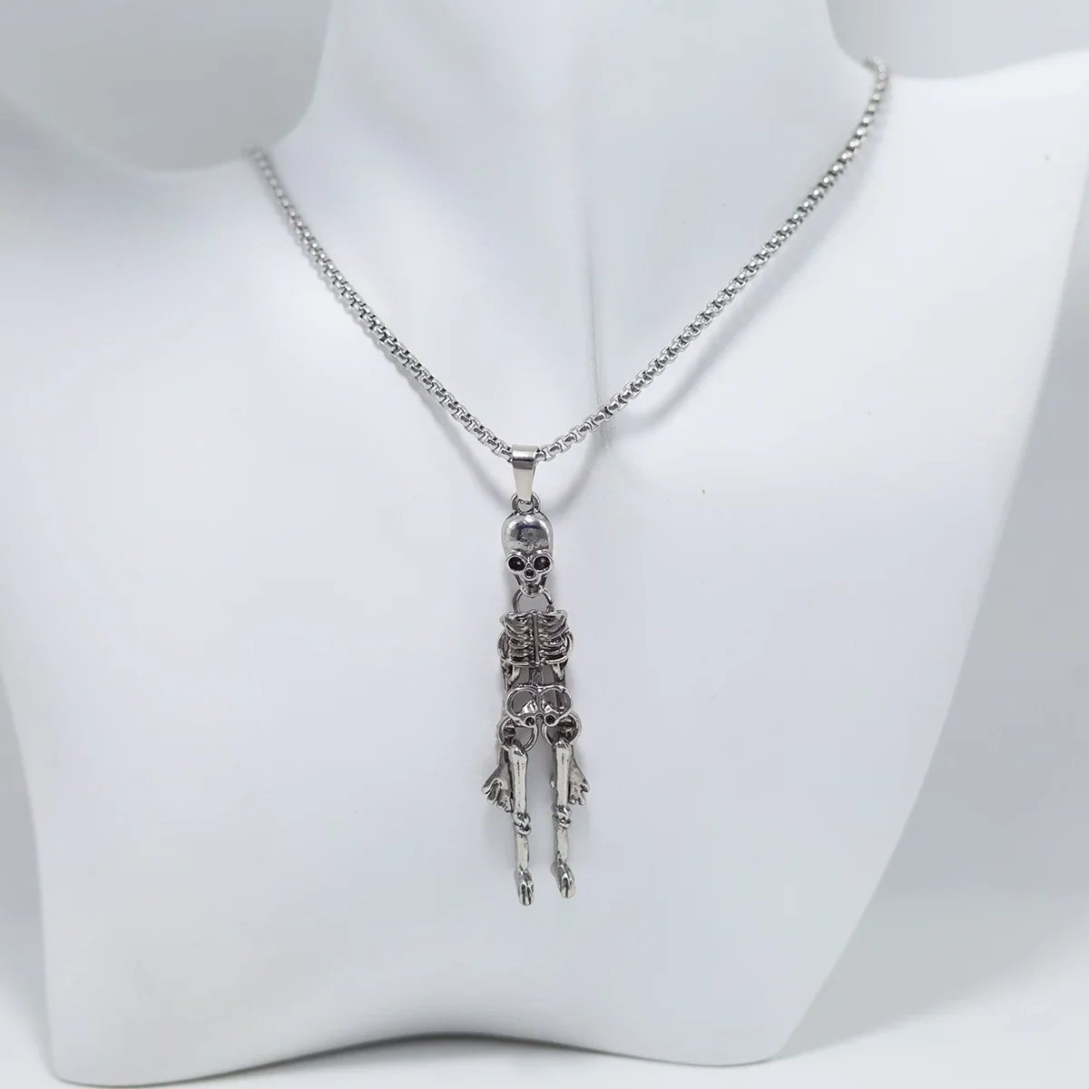 Посеребренная подвеска с черепом мужское байкерское ожерелье в стиле панк-рок