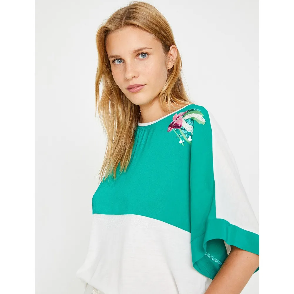 

Sequin Detailed Tshirt T Shirt Y2K Top Nostalgic Summer Women T-Shirt Anime Bluz