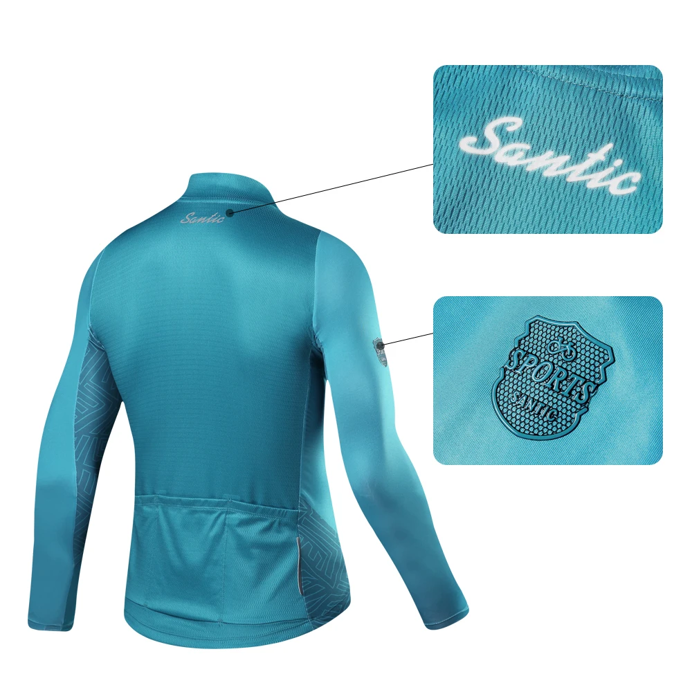 Santic Men Cycling Jersey Long Sleeves Summer Fit Comfortable MTB Top Long sleeve Cycling Jersey Road Bike WM8C01100