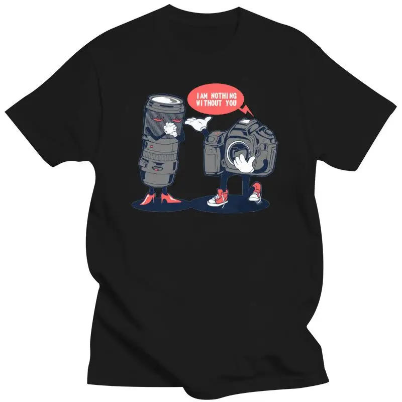 

Photography T-Shirt Mens Funny Photographer Camera Lens Top Nothing Without You Brand Fashion Tee Shirt