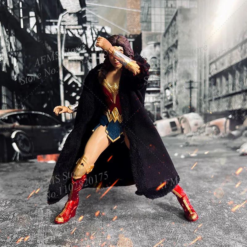 1/9 Женский солдат Чудо-женщина Плащ Gal Gadot Черная ветровка с капюшоном и железной