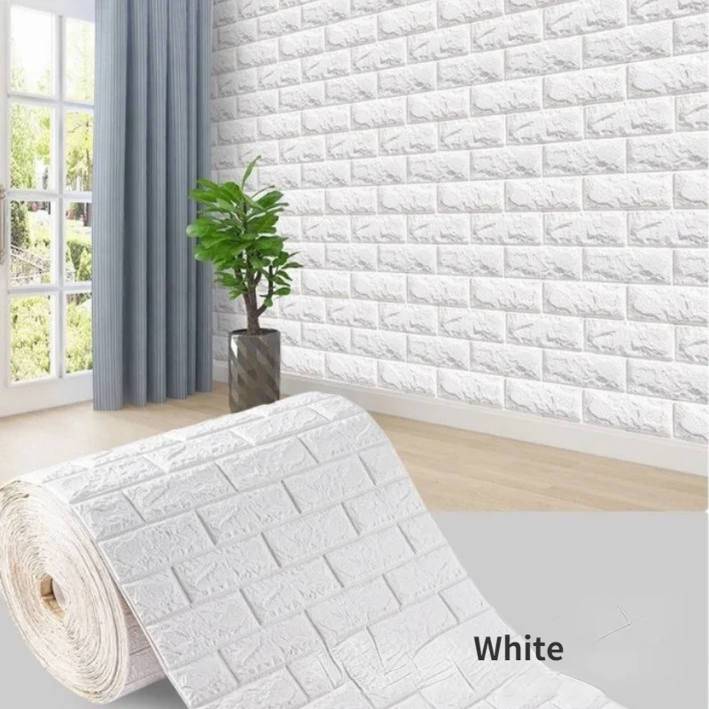 

3D Wall Stickers DIY Self-Adhesive Panels Foam Waterproof Covering Wallpaper for Living Room Decor House TV Background