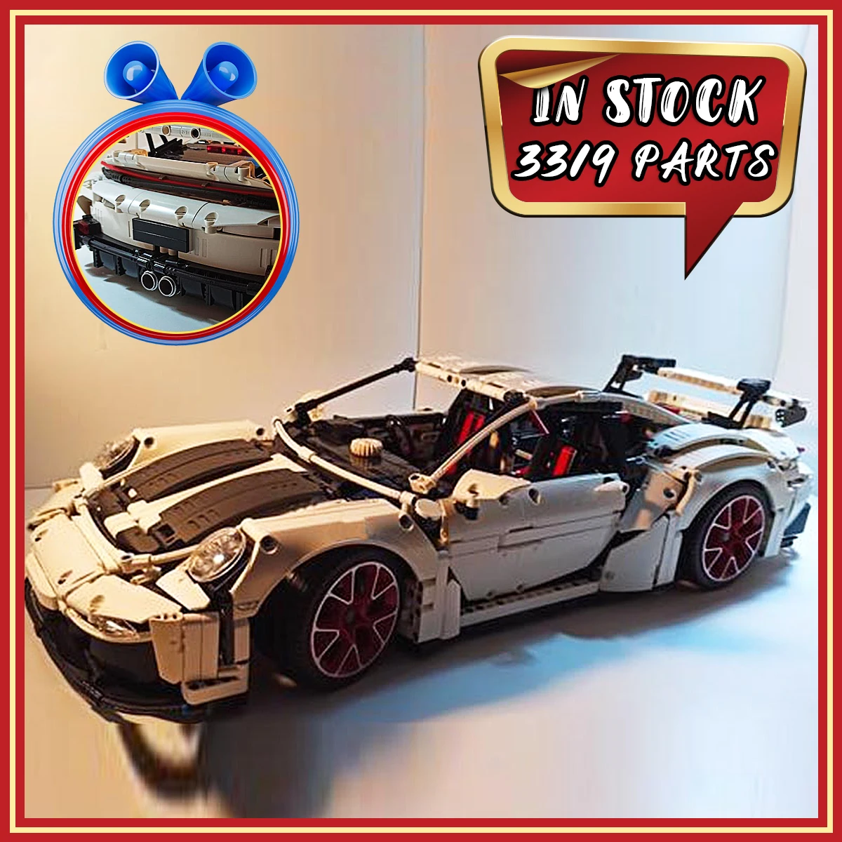 Фото НОВЫЙ конструктор MOC-128816: Модель суперкара – Гоночный автомобиль с механической коробкой передач 5+1, развивающая STEM-игрушка, подарок на день рождения для B №1