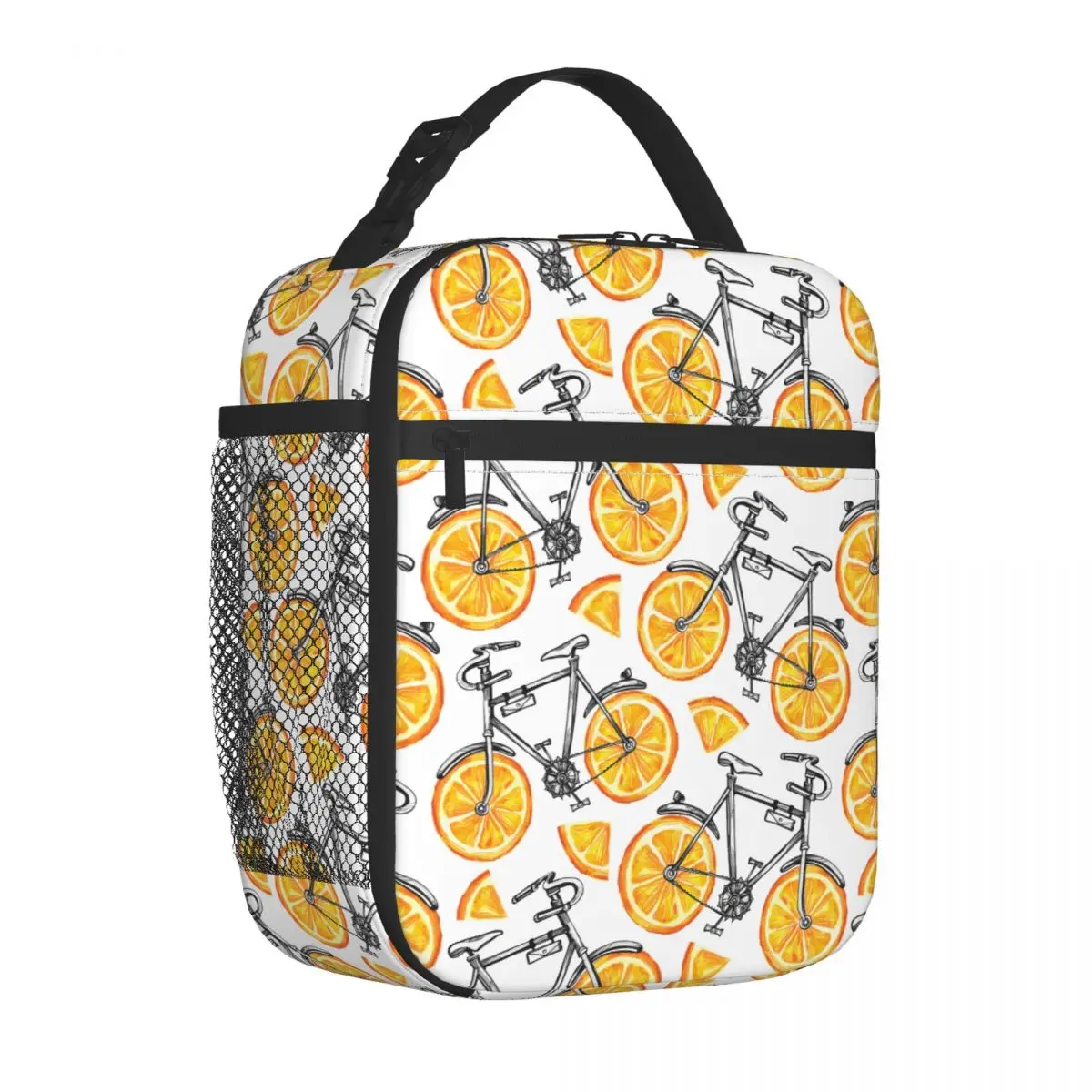 

Orange Bike Bicycle Insulated Lunch Tote Bag Storage Food Box Reusable Cooler Thermal Bento Box School