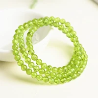 natural peridot round beads bracelet women men 4 5mm stretch green olivine gems stone aaaaa