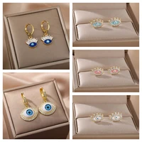 lucky eye blue zircon evil eye stud earrings small earrings for women girls fashion jewelry gift dropshipping