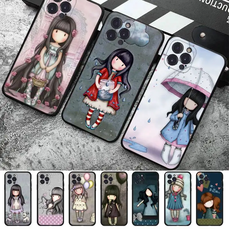 

Cute Girl Kid Art Illustration S-santoro Phone Case For iPhone 14 11 12 13 Mini Pro Max 8 7 6 6S Plus X SE 2020 XR XS Funda Case
