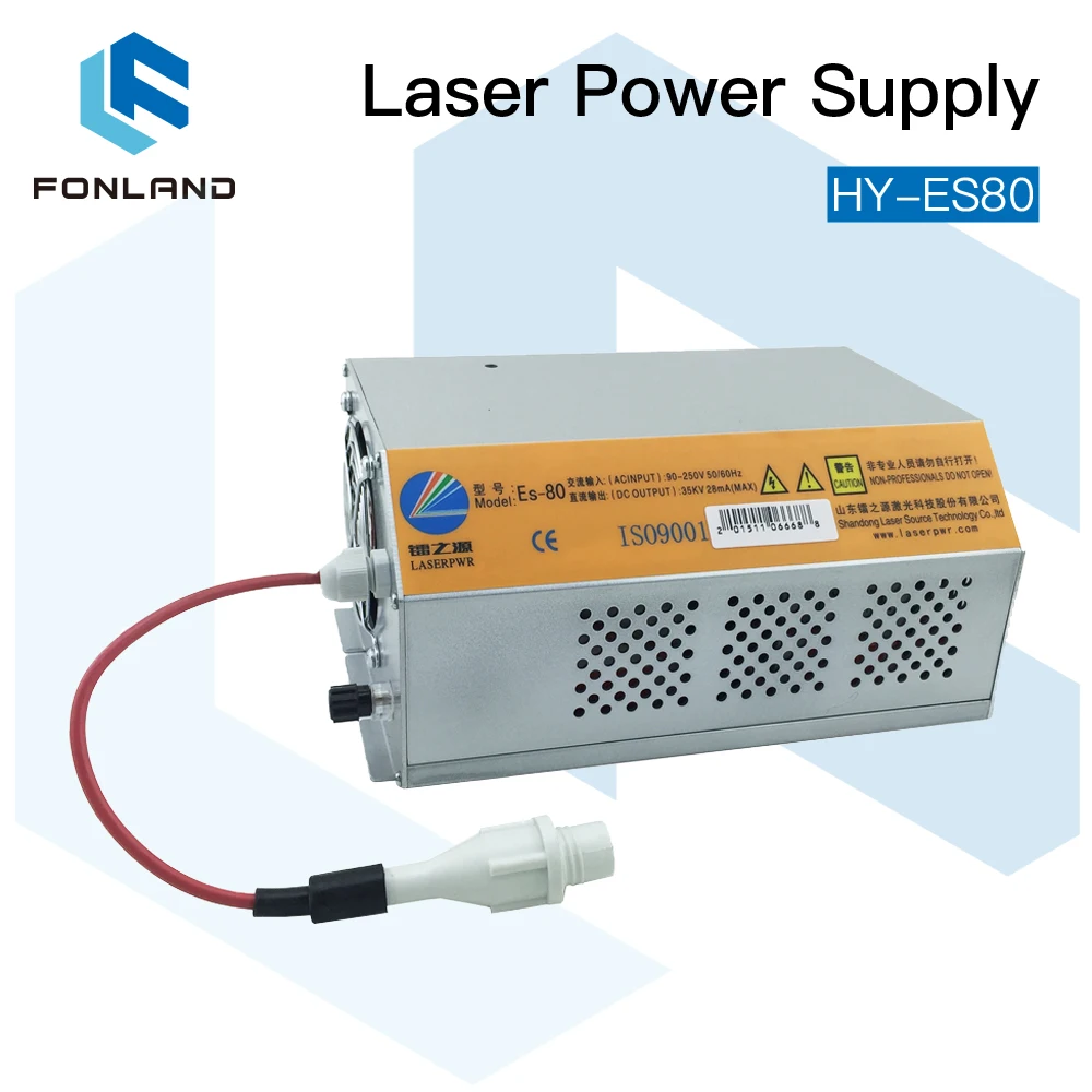 FONLAND 80-100W 80W HY-ES80 CO2 Laser Power Supply for CO2 Laser Engraving Cutting Machine ES Series