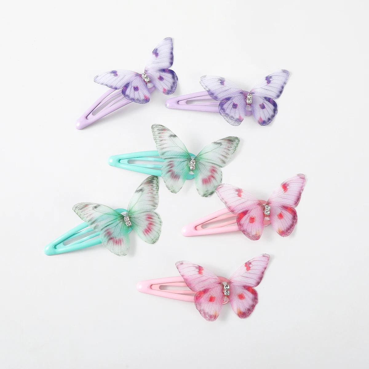 Женская заколка для волос AWAYTR 6 шт. заколка-пряжка с разноцветными бабочками