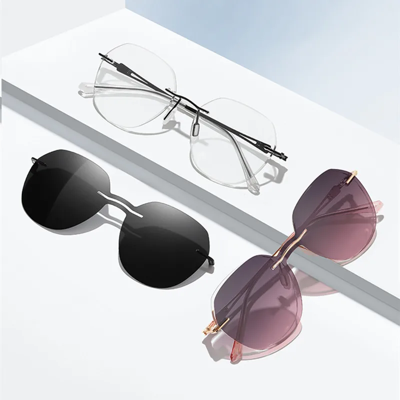 Модные поляризационные солнцезащитные очки женские магнитные клипсы из сплава