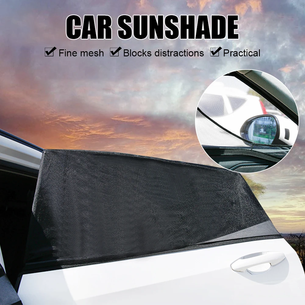 

2/4PCS Car Sunshade Front Rear Window Shade Elastic Slip On Mesh UV Sun Protection Car Sun Visor Heat Insulation Shade Screen