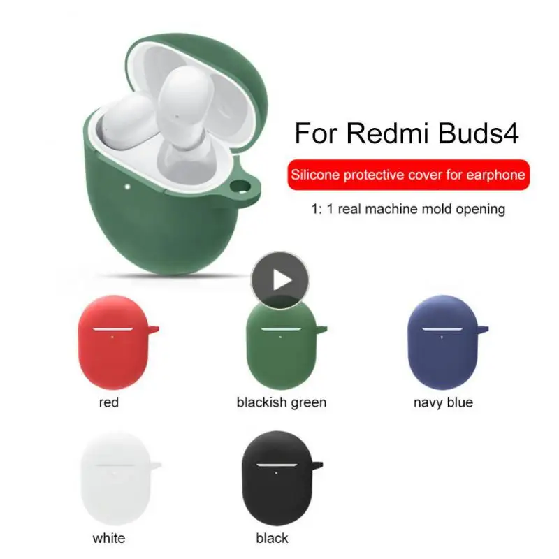 

For Redmi Buds 4 Protective Cases With Carabiner Soft Silicone Earphone Cover Perfect Fit Dust-proof Tpu Case Protector Sleeve