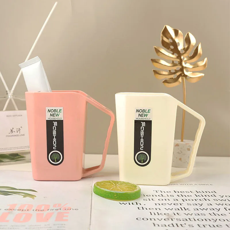 

Square Toothbrush Cup Simple Luxury Mouthwash Cup Hotel Household Toothbrush Cup Household Daily Wash Cup Two Piece Suit
