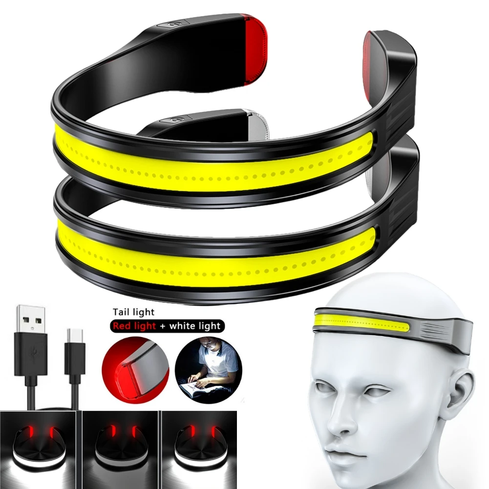

1-4PCS COB 500lm Work Headlights Built-in 1200mah Battery Head Mounted Strong Light Flashlight For Outdoor Lighting Gadgets