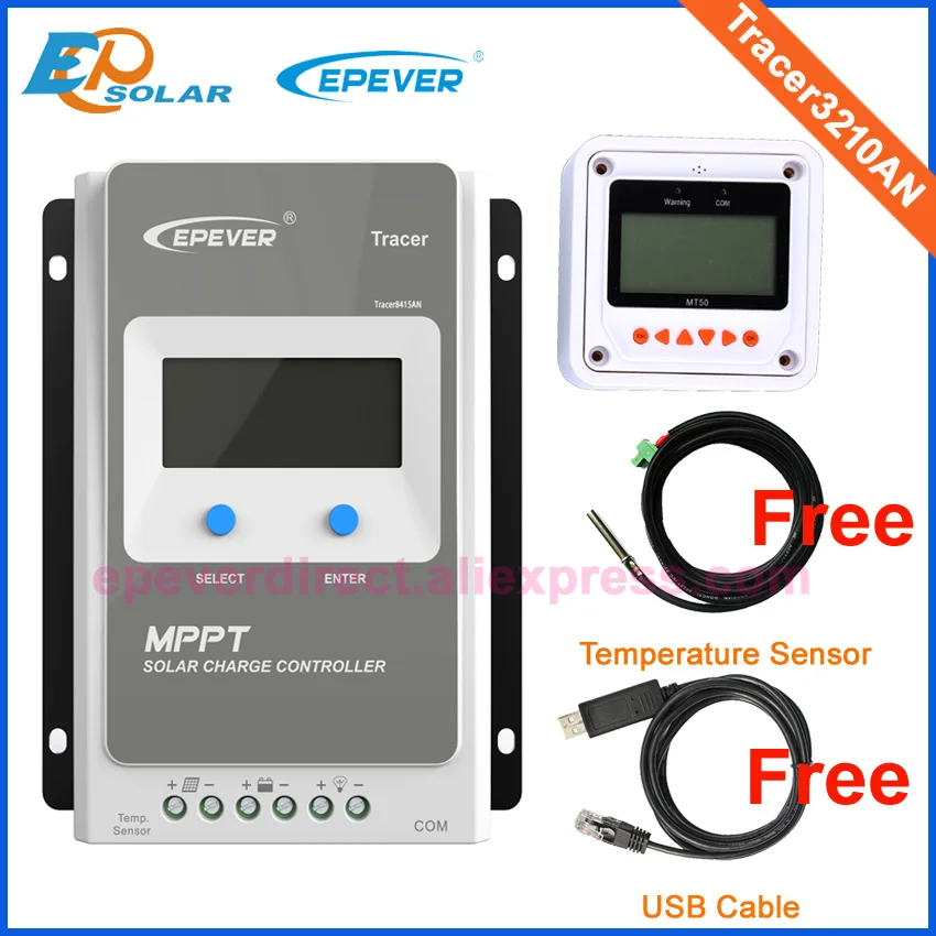EPEVER 30amp MPPT Солнечное зарядное устройство 12/24 в автоматическая работа tracer3210AN mppt