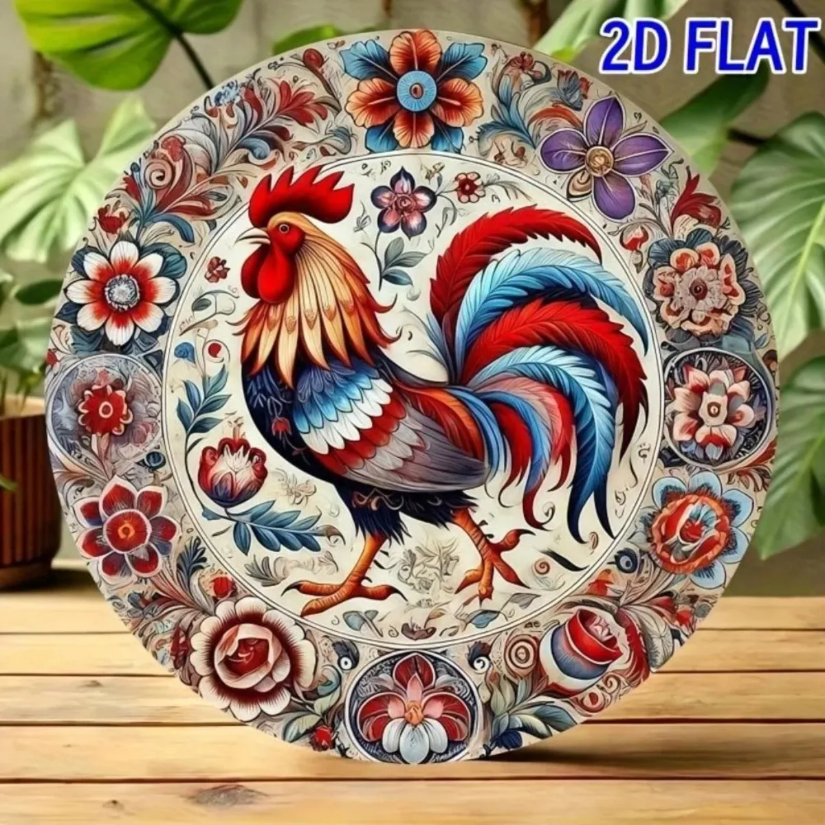 

Винтажная металлическая табличка CIFBUY с изображением курицы и цветов