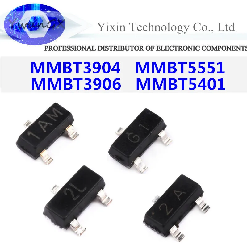 

100PCS MMBT3904 MMBT5551 MMBT5401 MMBT3906 SOT-23