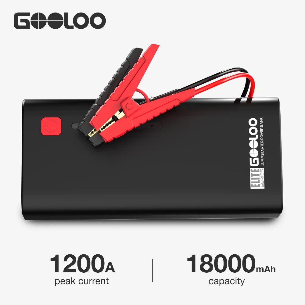 

GOOLOO 1200A Start Power Bank 18000mAh Jump Starter Car Booster External Battery 12V Starting Device for Petrol Diesel Powerbank