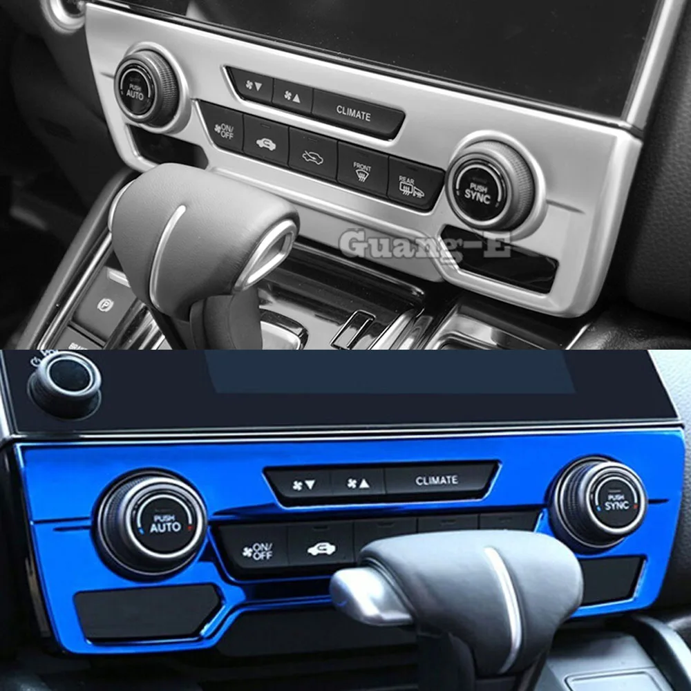 

Для Honda CRV CR-V 2017 2018 2019 2020 2021 наклейка Рамка отделка из нержавеющей стали Кондиционер Выходная вентиляционная панель переключателя