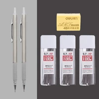 303pcsset full metal mechanical pencil 0 5 0 7mm automatic pencil students writing drawing black pen for office school supplies