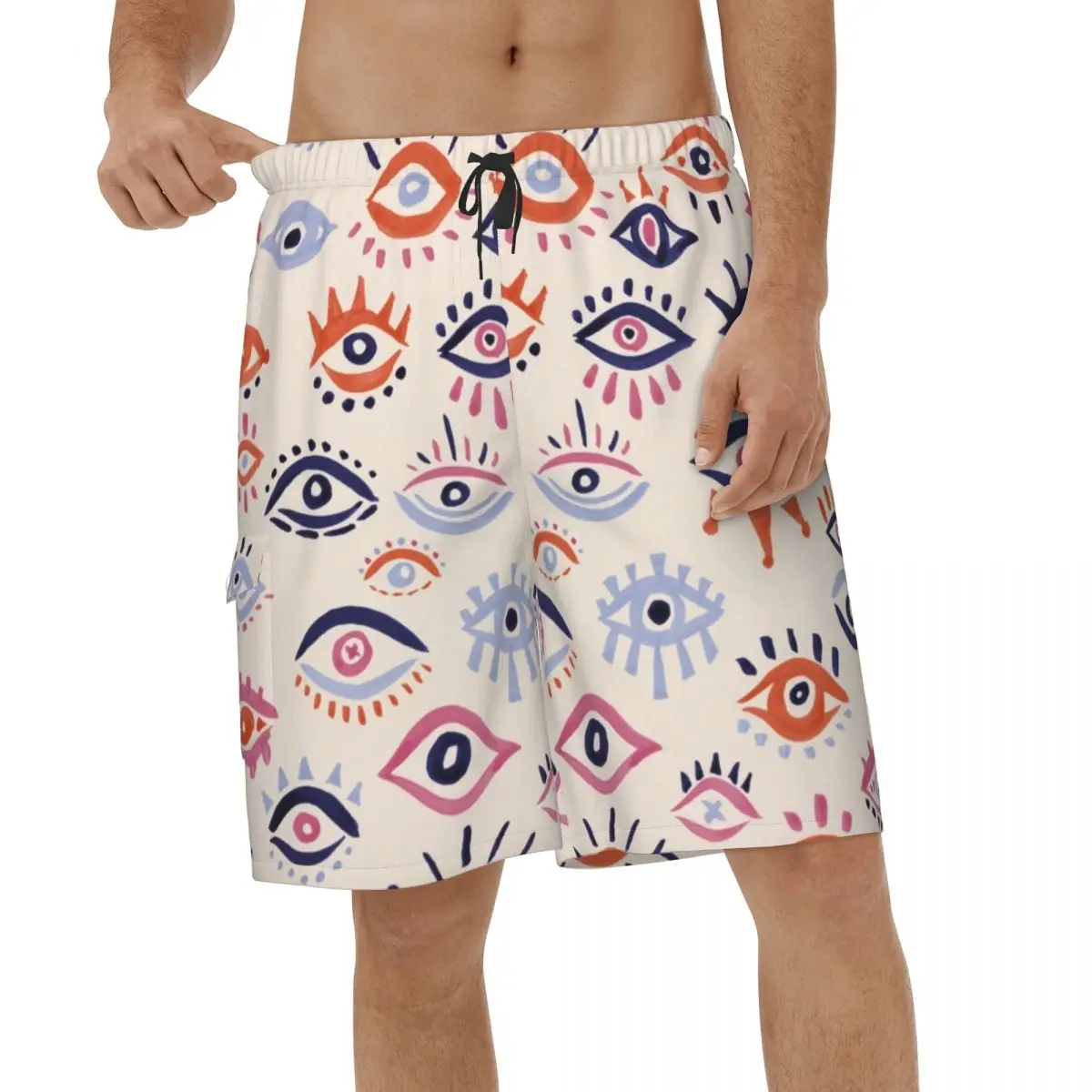 

Mystic Eyes Shorts 3D Mens Swimming Shorts Beauty Eyelash Evil Blue Eye Beach Male Beach Board Shorts