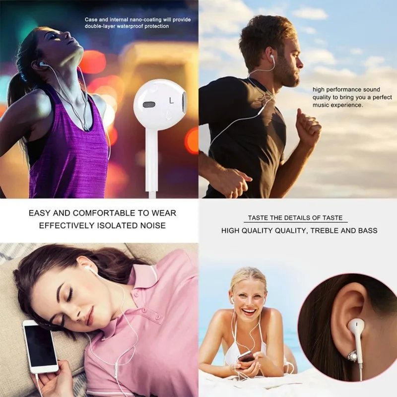 Проводные наушники с разъемом Lightning Bluetooth 3 5 мм микрофоном Спортивные