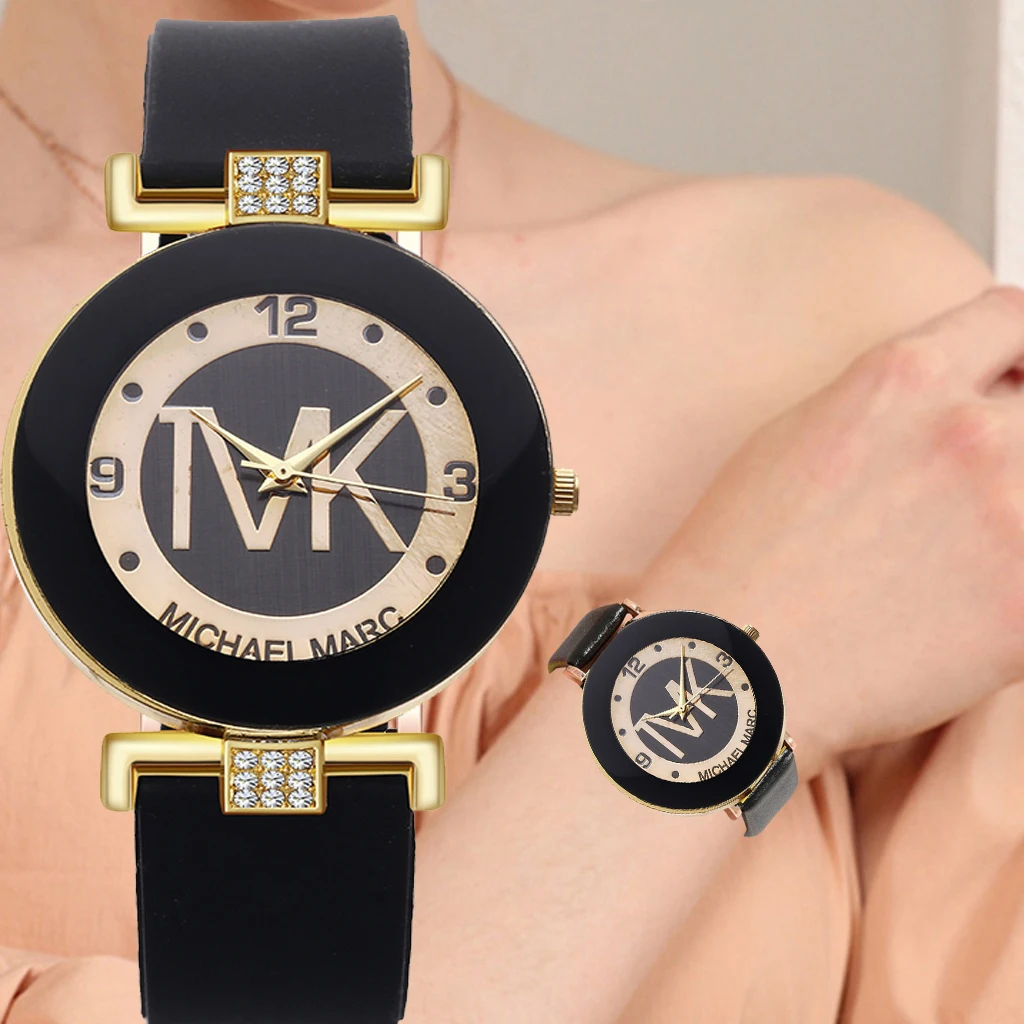 

Часы Montre Zegarek TVK женские кварцевые, брендовые модные простые, с кристаллами и силиконовым ремешком, повседневные