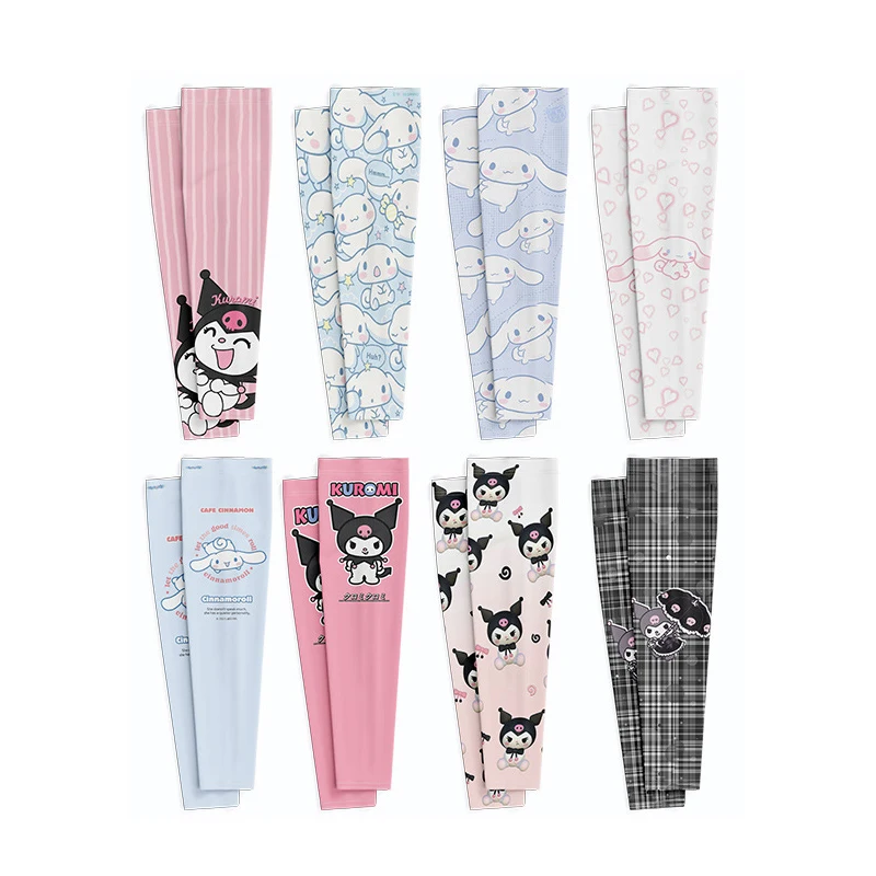 

Sanrio аниме кавайная коричная девушка рукава на руку ледяной шелк солнце Защита от УФ-лучей Спортивная рука эластичная Милая мультяшная манжета на руку летний подарок
