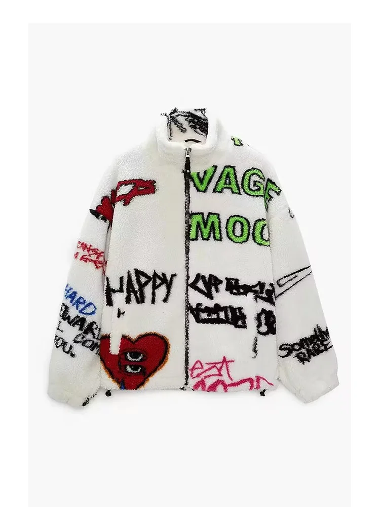 

Женское кашемировое пальто BM & MD & ZA, винтажная верхняя одежда на молнии с длинным рукавом и принтом, модель 3548307 на зиму, 2022