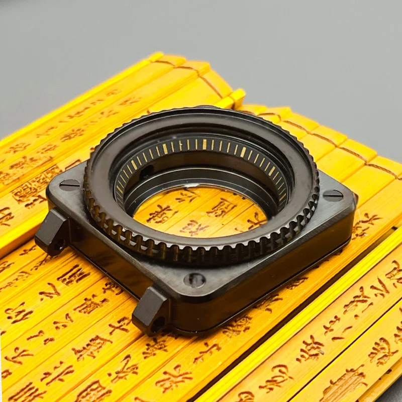 Matte Black SKX007 Square NH35 Watch Cases Fits NH35 NH36 7S26 6R Movement Seiko SKX007 Style Pilots cockpit Diving Watch Case