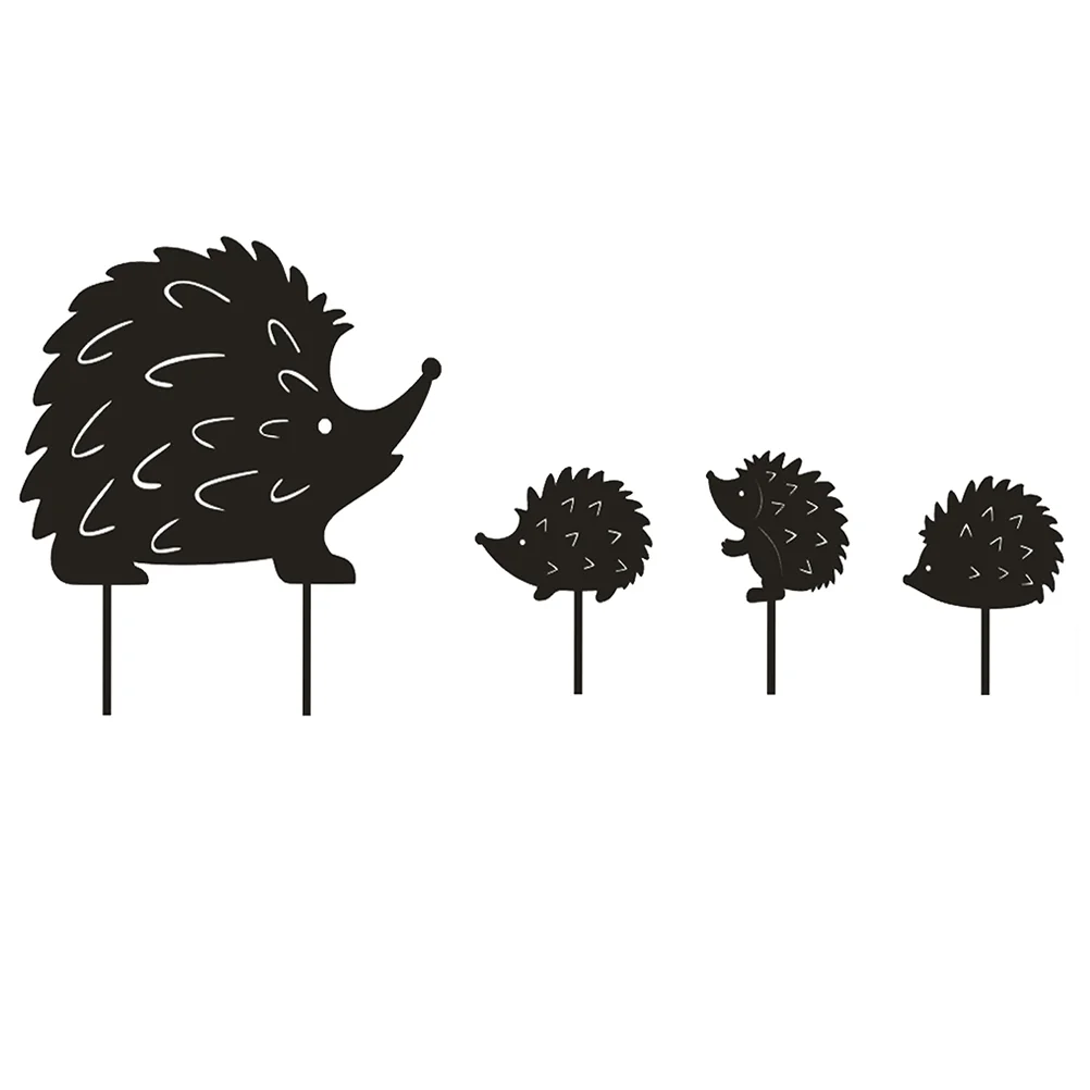 

Planter Hedgehog Family Decoration Retro Home Garden Silhouette Wrought Iron Housewarming Gift
