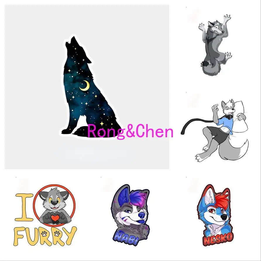 

Rongchen Trading Car Sticker for Clinging Gray Wolf Fashion Sunscreen Decals Windshield Waterproof Vinyl Car Wrap PVC Boutique
