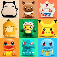 soft silicone cute 3d pikachu airpods 12 case anime pokemon earphone protected cover cases for airpod 12