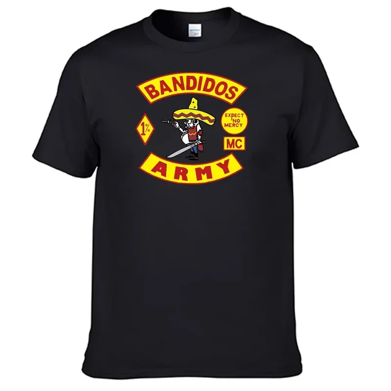 Motorcycle club Bandidos army T shirt 100% cotton men T-shirt N02