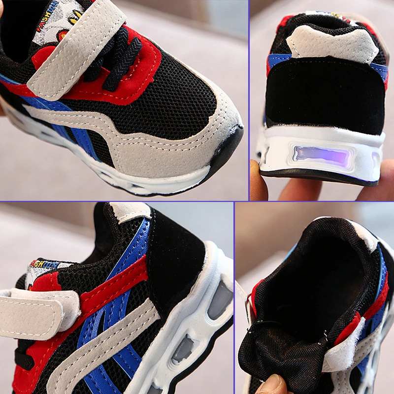 Детские кроссовки со светодиодной подсветкой для мальчиков и девочек обувь с