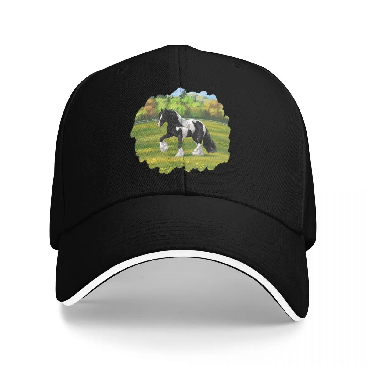 Черная бейсболка Pinto Piebald Gypsy Vanner Irish Cob Draft Horse шляпа-дерби Rave модная пляжная кепка |
