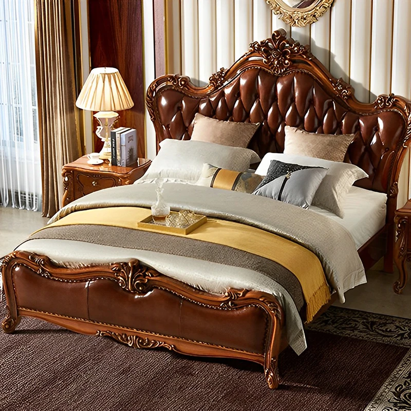 

Винтажная Эстетическая кровать, европейская Минималистичная кровать королевского размера для спальни, роскошная кровать для хранения, Cama Elastica пула, мебель для отеля