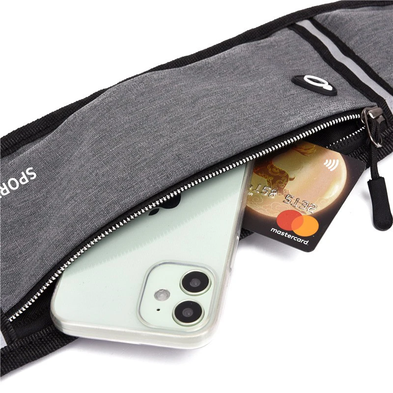 Hot Sale Sport Hip Fanny Packs Outdoor Gym Belt Portable Bag Waist Waterproof Unisex Running Belly Bag With Reflective Tape