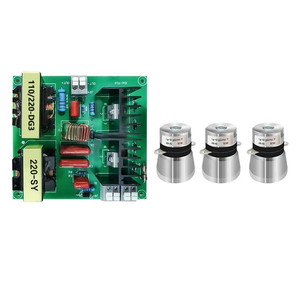 

1PC 180W Ultrasonic Cleaner Drive Boards with 3PCS 40KHz 50W Transducer for Car Washer Washing Machine-220V