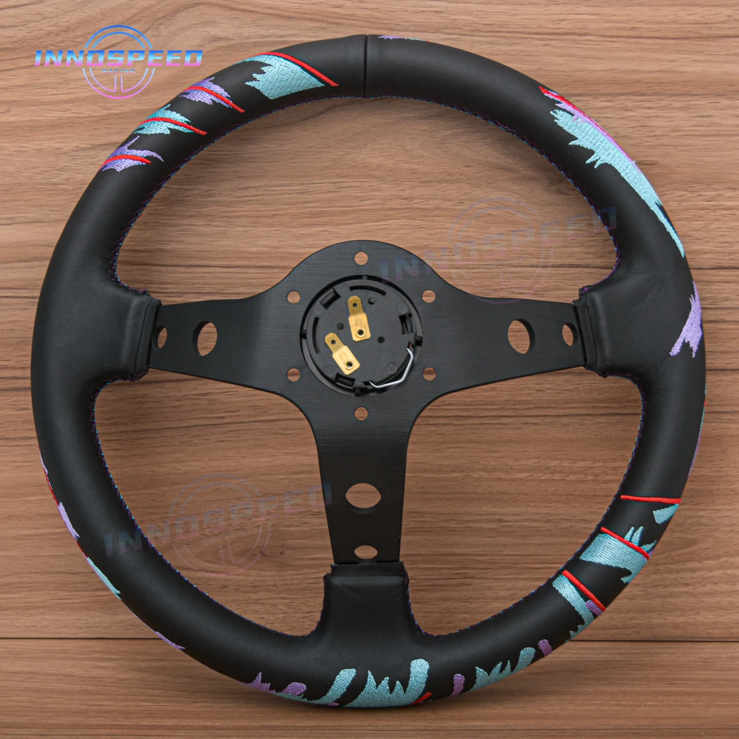Новый 13-дюймовый 320-миллиметровый игровой руль JDM Sim Racing, универсальный кожаный руль с камуфляжной вышивкой и глубоким блюдом (art.: 3920cb00bb0dc) - 3920cb00bb0dc