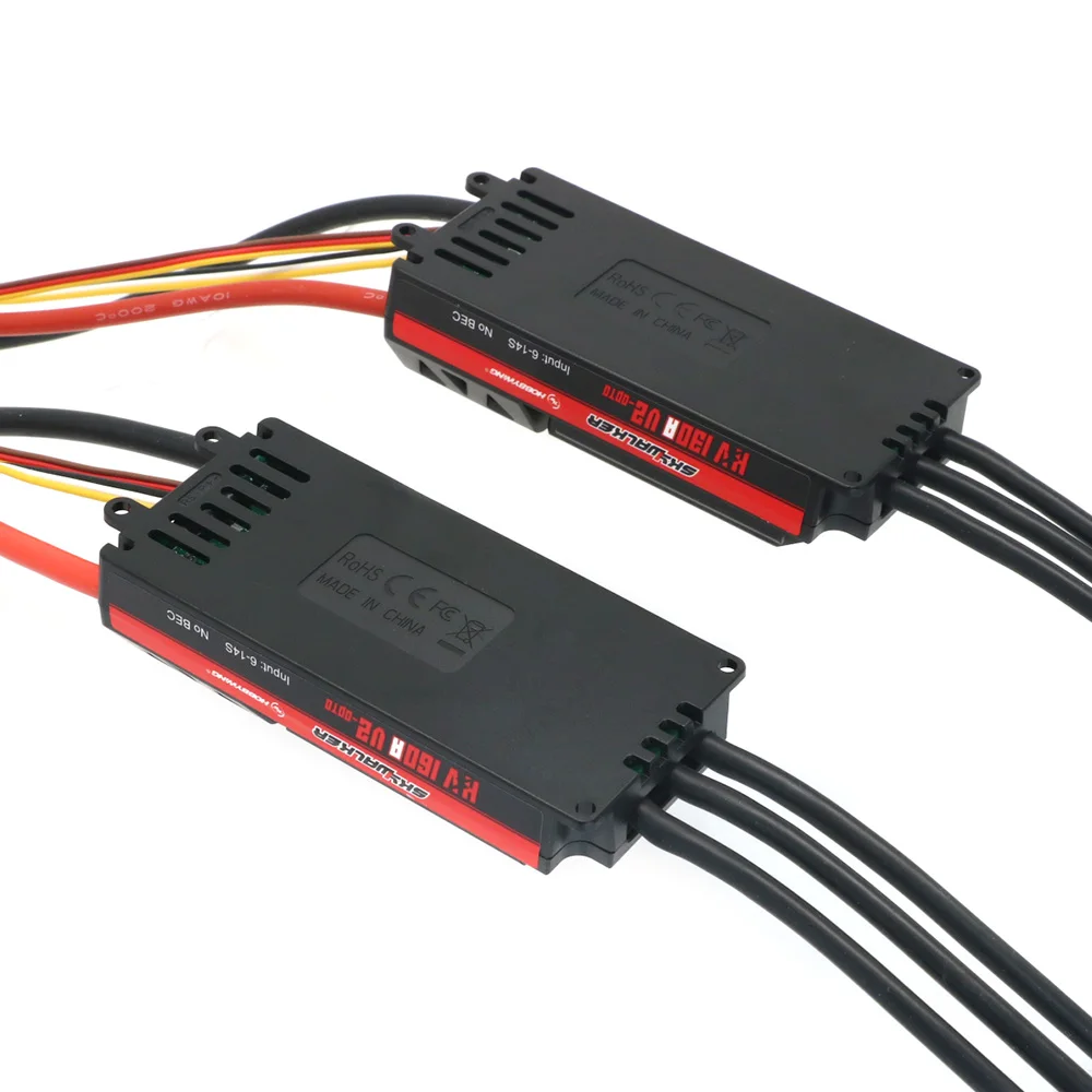 Фото Бесколлекторный регулятор скорости Hobbywing SKYWALKER 130A/160A HV 6-14S OPTO V2 для 3D-самолетов с фиксированным крылом №2