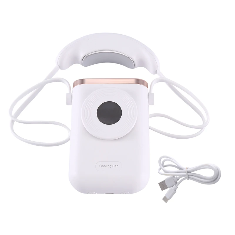 

Convenient Air Conditioner Bladeless Cooling Neck Fan Digital Display Adjustable Leafless Summer Hanging Air Cooler Fan