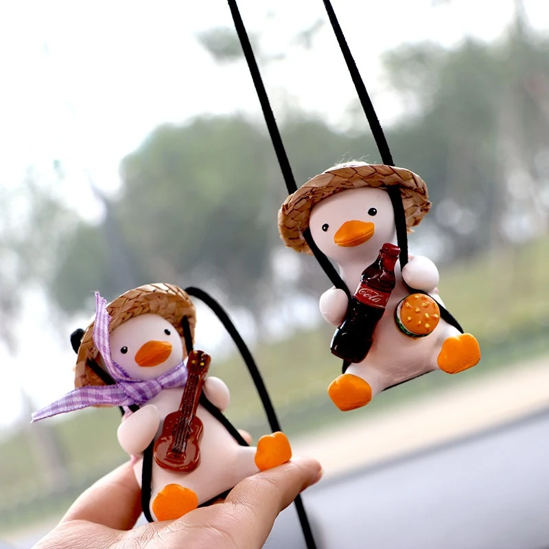 Крутой маятник мультяшный прицеп для утки Подвеска зеркала заднего вида Милая