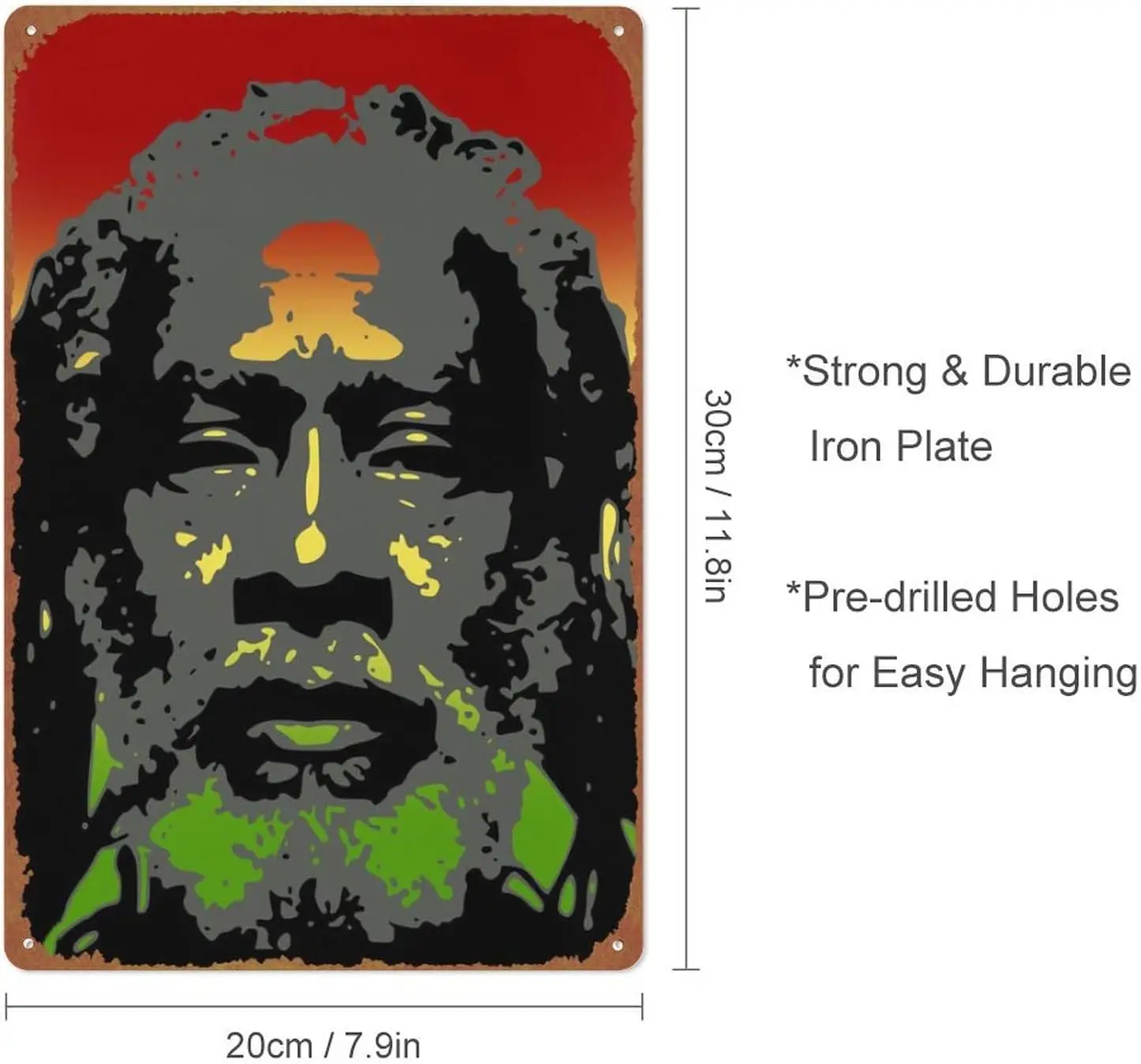 Regge cons Burnng Sper Metl Tn Sgn Плакат Vntge rt Wll Декор 12 x 8 nch