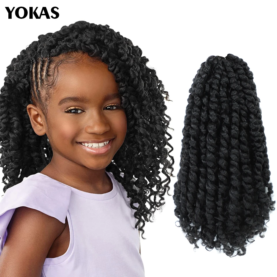 Passion Twist Hair For Africa Braids Synthetic Locs Crochet Braid Hair Extensions In Packs 6 10 18 24 Inch Pre-Twisted For Women
