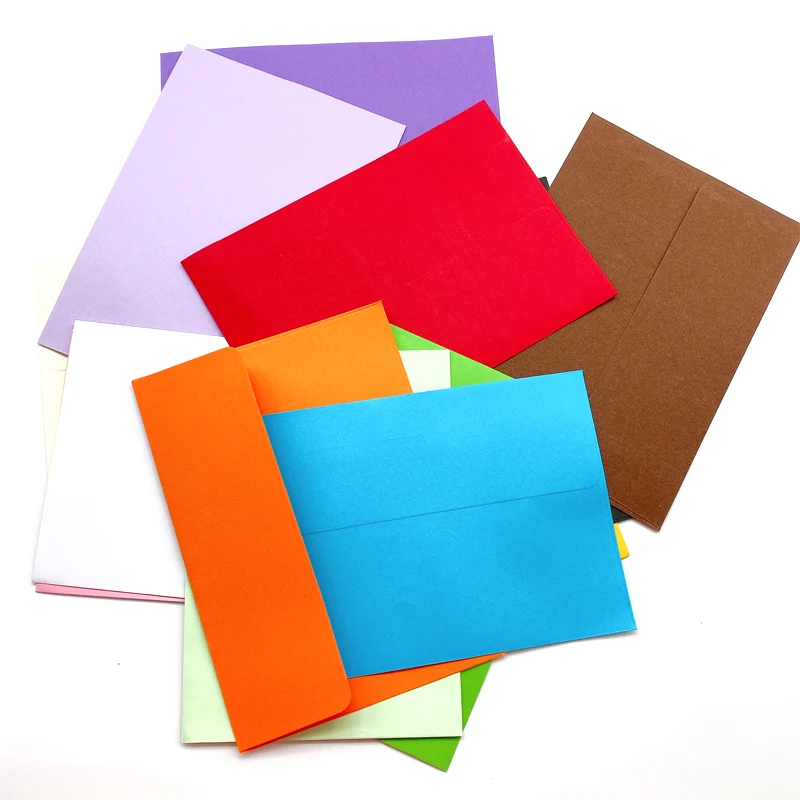 

100Pcs Candy Kraft Paper 14 colors Blank Envelopes Greeting Cards Wedding invitation Envelopes Gift Envelope Big size